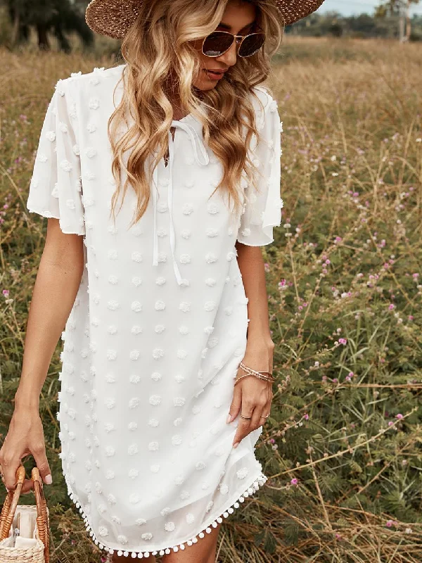 Mini dresses with cut - out details for a trendy look Northstar Pom Sweater Dress