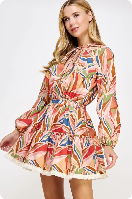 Mini dresses with wrap - around styles Quinn Printed Mini Dress