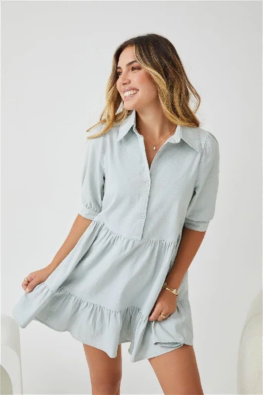 Mini dresses with empire waists for a flattering fit Sanaz Dress - Light Blue