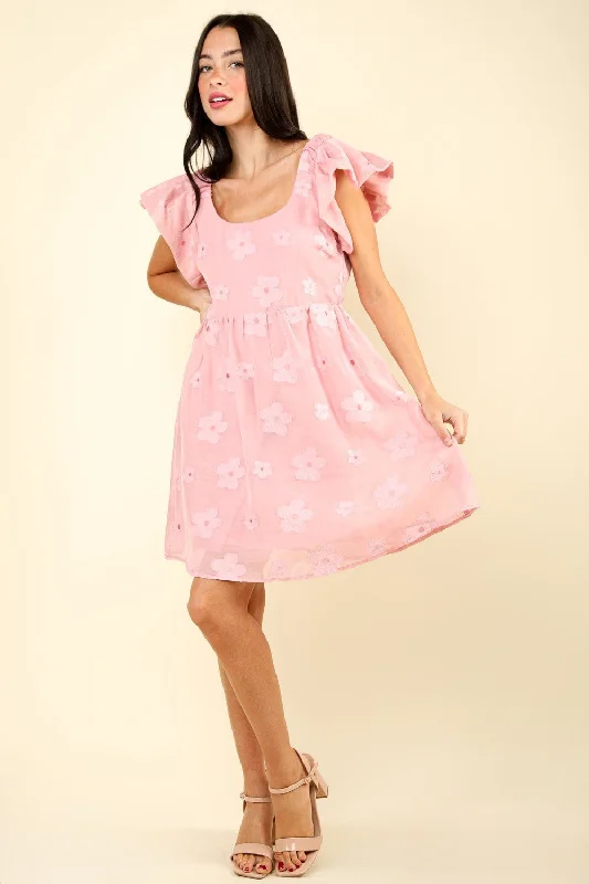 Mini dresses with fringe for a bohemian style Flower Embroidered Mini Dress