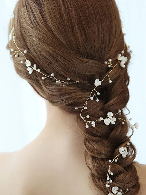 Trumpet - style wedding dresses with a train 1-meter Long Handmade Pearl Braided Headband High-end Accessories Trumpet - style wedding dresses with a train 1-meter Long Handmade Pearl Braided Headband High-end Accessories