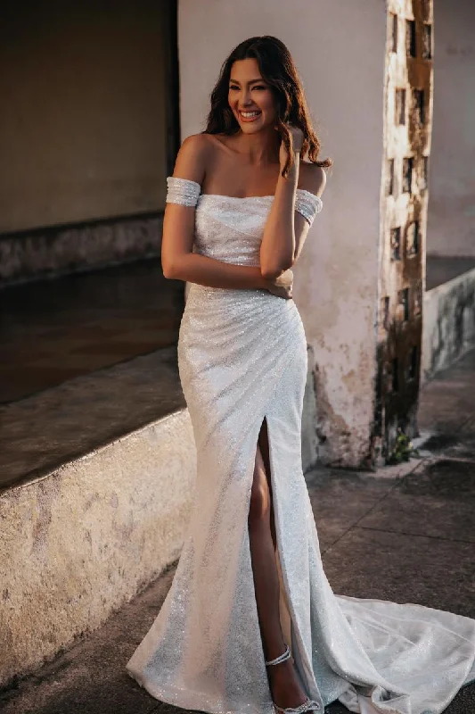 A - line chiffon wedding dresses for a classic look Abella by Allure Bridals "Monoco" Gown E363 A - line chiffon wedding dresses for a classic look Abella by Allure Bridals "Monoco" Gown E363