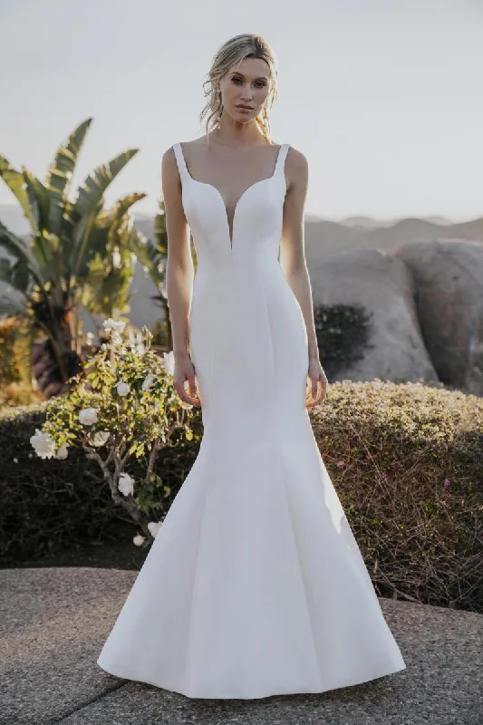 Sleeveless wedding dresses with a beaded belt​ Allure Bridals Dress A1159