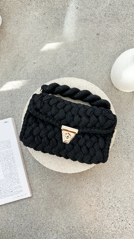 Bow - backed cocktail dresses with a fit - and - flare silhouette Annabel Chunky Plaited Handbag - Black Bow - backed cocktail dresses with a fit - and - flare silhouette Annabel Chunky Plaited Handbag - Black