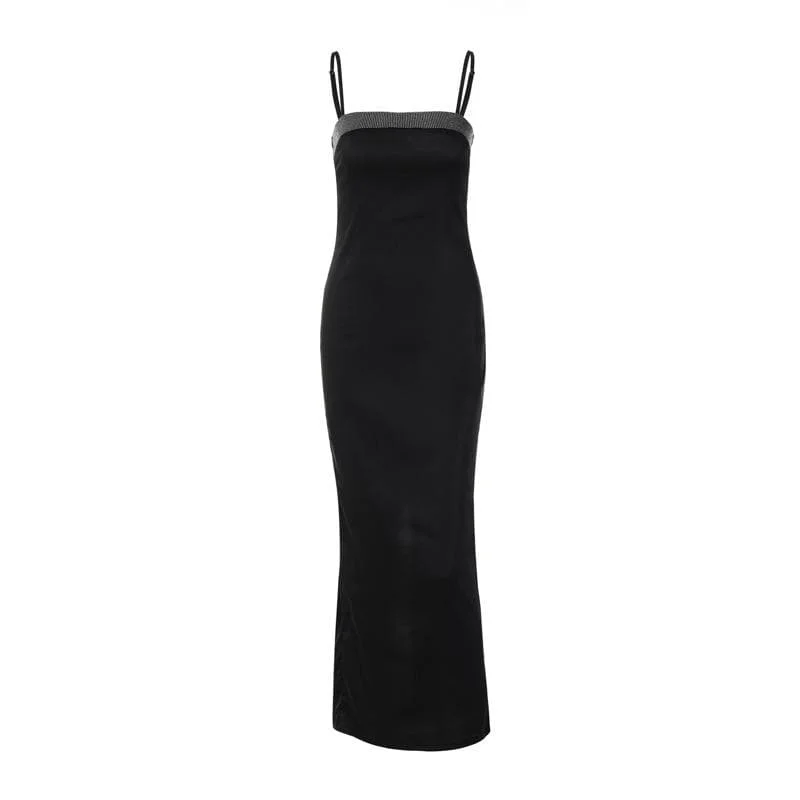 Mini cocktail dresses with a cold - shoulder ruffled sleeve BerryBetty - Beaded square neck slit zip-up backless cami maxi dress Mini cocktail dresses with a cold - shoulder ruffled sleeve BerryBetty - Beaded square neck slit zip-up backless cami maxi dress