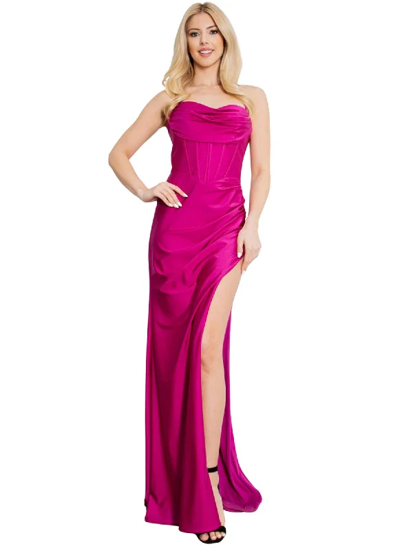 Party dresses with a detachable train for added versatility Bliss Stretch Gown for Women with Adjustable Corset Back and Draped Neckline, Sizes XS-3XL Party dresses with a detachable train for added versatility Bliss Stretch Gown for Women with Adjustable Corset Back and Draped Neckline, Sizes XS-3XL