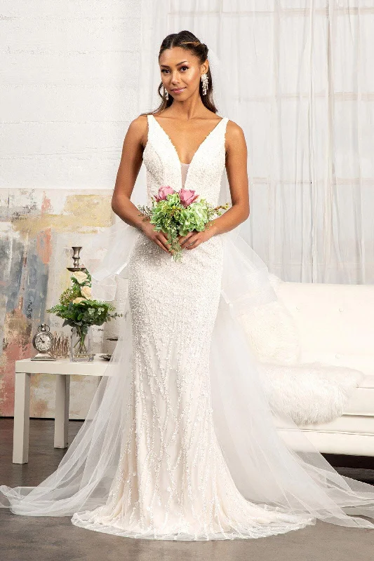 Short - length wedding dresses with a flirty skirt Bridal Long Sleeveless Mermaid Mesh Wedding Gown Sale Short - length wedding dresses with a flirty skirt Bridal Long Sleeveless Mermaid Mesh Wedding Gown Sale