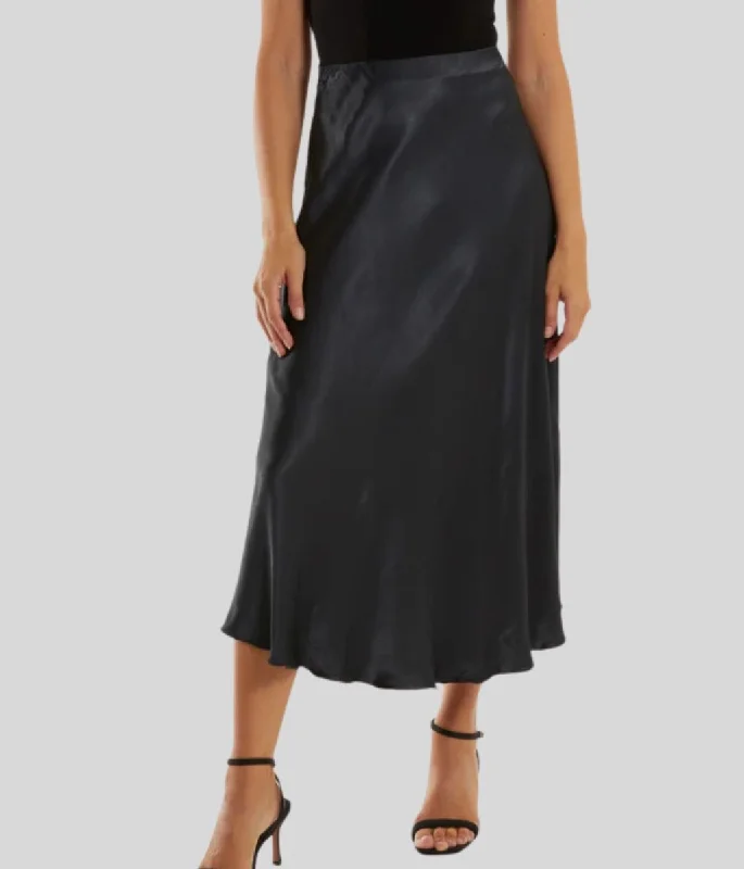 Cocktail dresses with a fringe detail and a sleeveless design Charcoal Satin Slip Midi Skirt Cocktail dresses with a fringe detail and a sleeveless design Charcoal Satin Slip Midi Skirt