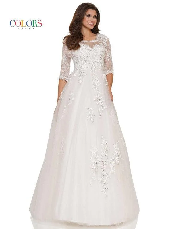 Two - piece wedding dresses with a crop top Colors G1078 Colors Wedding / Sleeve Long Dress Two - piece wedding dresses with a crop top Colors G1078 Colors Wedding / Sleeve Long Dress