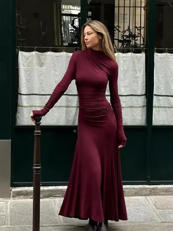 One - shoulder cocktail dresses in emerald green for a bold statement Elegant Full Sleeve A-Line Christmas Party Dress One - shoulder cocktail dresses in emerald green for a bold statement Elegant Full Sleeve A-Line Christmas Party Dress