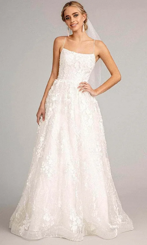 Empire - line wedding dresses with a ruffled skirt Elizabeth K GL1985 - Sleeveless Floral Wedding Dress Empire - line wedding dresses with a ruffled skirt Elizabeth K GL1985 - Sleeveless Floral Wedding Dress
