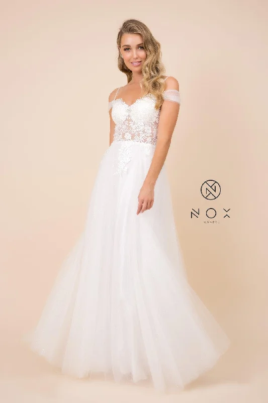 Ballroom - ready wedding dresses with a large skirt​ Long Wedding Gown Formal White