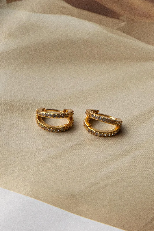 Embroidered wedding guest dresses in earthy tones for a rustic wedding Graduation Diamante Hoop Earrings Gold