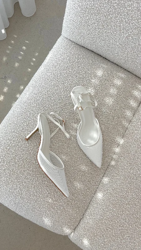 Cocktail dresses with a cut - out detail and a body - con fit Ketifa Heel - White Mesh Cocktail dresses with a cut - out detail and a body - con fit Ketifa Heel - White Mesh