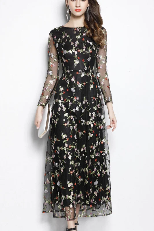 Mini cocktail dresses with a pleated bodice and a spaghetti - strap back LONG SLEEVE EMBROIDERY ORGANZA LONG DRESS Mini cocktail dresses with a pleated bodice and a spaghetti - strap back LONG SLEEVE EMBROIDERY ORGANZA LONG DRESS