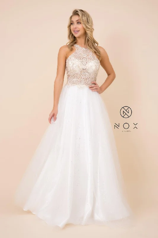 One - shoulder wedding dresses with a flowing sleeve​ Long Wedding Dress White Gold