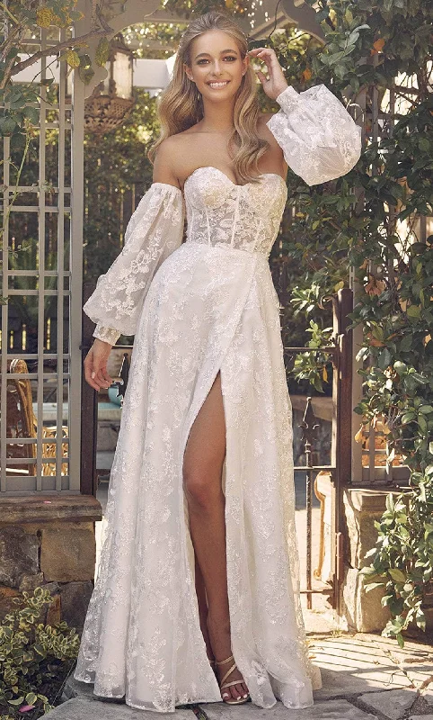 Empire waist wedding dresses with beaded bodices Nox Anabel K1155W - Strapless Sweetheart Glittered Gown Empire waist wedding dresses with beaded bodices Nox Anabel K1155W - Strapless Sweetheart Glittered Gown