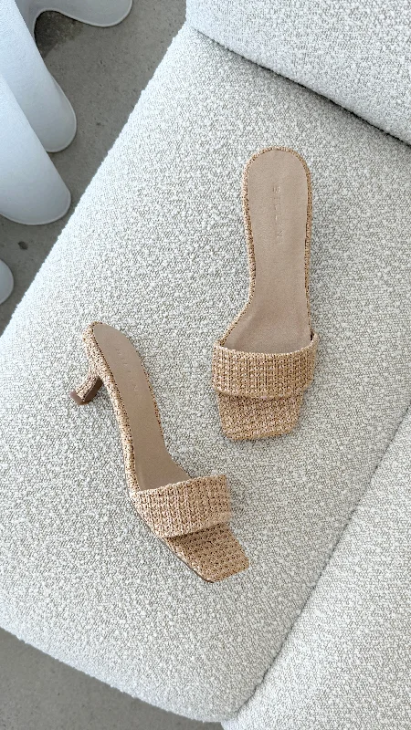 Mini cocktail dresses with a cold - shoulder ruffled sleeve Olga Heel - Natural Raffia Mini cocktail dresses with a cold - shoulder ruffled sleeve Olga Heel - Natural Raffia