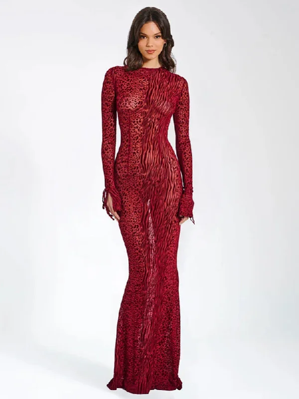 A - line cocktail dresses with floral embroidery for spring parties Red Striped Print Long Flare Christmas Party Dress A - line cocktail dresses with floral embroidery for spring parties Red Striped Print Long Flare Christmas Party Dress