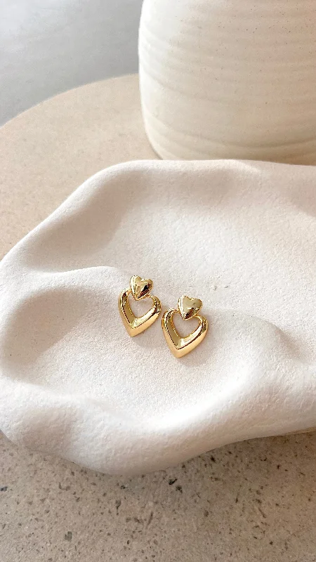 Sequined cocktail dresses with a mermaid silhouette Saffi Earrings - Gold