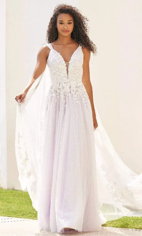 Trumpet - style wedding dresses with a train Sherri Hill - 54859 Floral Lace Cascade Gown Trumpet - style wedding dresses with a train Sherri Hill - 54859 Floral Lace Cascade Gown