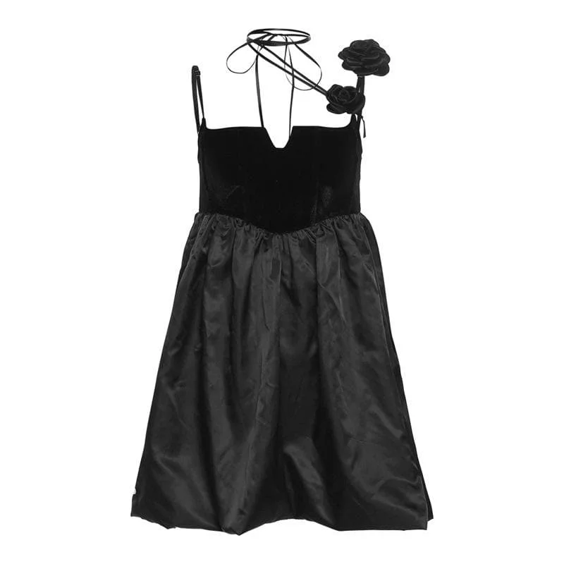 Strapless cocktail dresses with a sweetheart neckline and a full skirt BerryBetty - Solid notch neck flower applique ruched backless mini dress Strapless cocktail dresses with a sweetheart neckline and a full skirt BerryBetty - Solid notch neck flower applique ruched backless mini dress