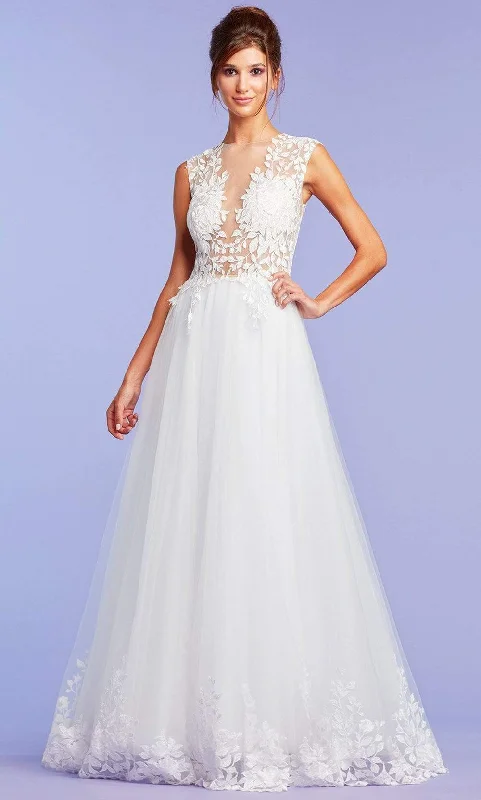 Wedding dresses with a built - in petticoat for added volume Tadashi Shoji - Hastings Illusion Gown Wedding dresses with a built - in petticoat for added volume Tadashi Shoji - Hastings Illusion Gown