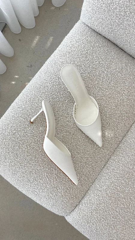 Cocktail dresses with a tassel - adorned belt and a sheath style Xayden Heel - White Cocktail dresses with a tassel - adorned belt and a sheath style Xayden Heel - White