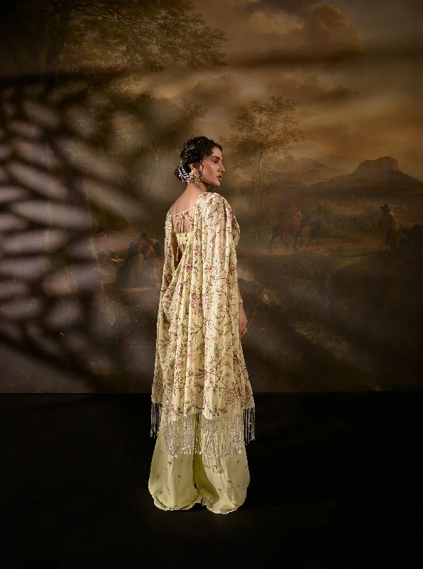 Sequined short holiday dresses for a sparkly New Year's Eve look Yuvika Yellow Hand-Embroidered Coord Set with Cape Sequined short holiday dresses for a sparkly New Year's Eve look Yuvika Yellow Hand-Embroidered Coord Set with Cape