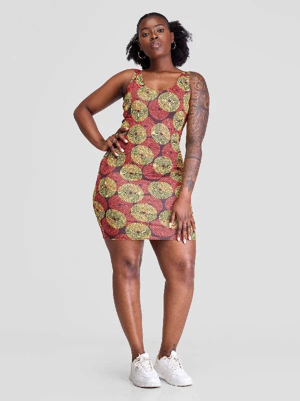 Bodycon dress in a camouflage print Zoya Essentials Mini Bodycon - Yellow / Red Print Bodycon dress in a camouflage print Zoya Essentials Mini Bodycon - Yellow / Red Print