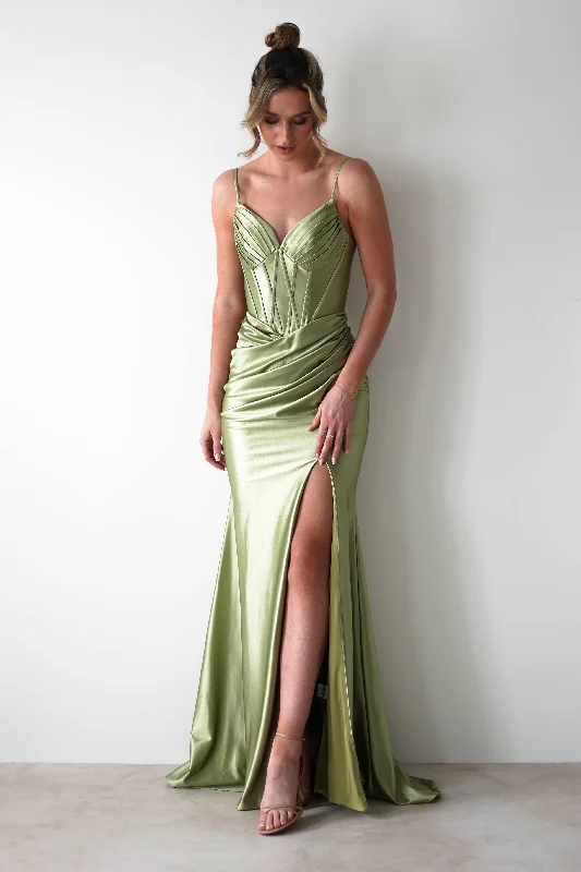 Sheath formal dresses with metallic thread detailing for a modern prom Meaghan Bodycon Gown | Lime Green Sheath formal dresses with metallic thread detailing for a modern prom Meaghan Bodycon Gown | Lime Green
