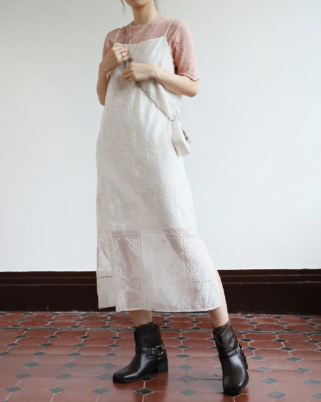 Everyday Dress with Embroidered Flowers for a Dainty Look​ Embroidery Cami Dress
