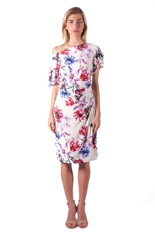 Casual Everyday Dress for Women in Cotton RALPH LAUREN-FLORAL RUFFLE SLEEVE SHIFT DRESS Casual Everyday Dress for Women in Cotton RALPH LAUREN-FLORAL RUFFLE SLEEVE SHIFT DRESS