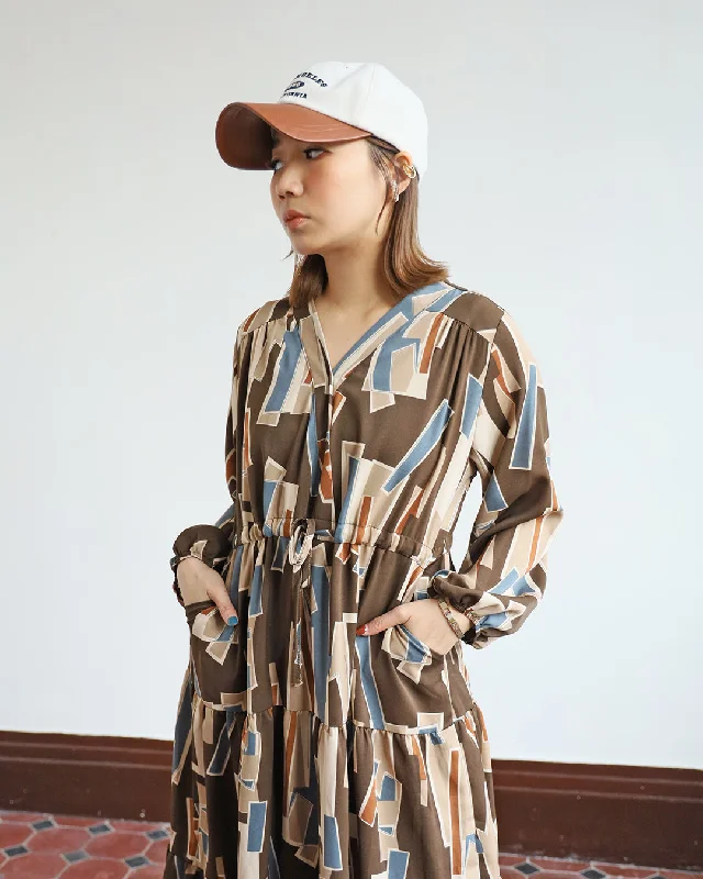  Geometry Drawstring Dress