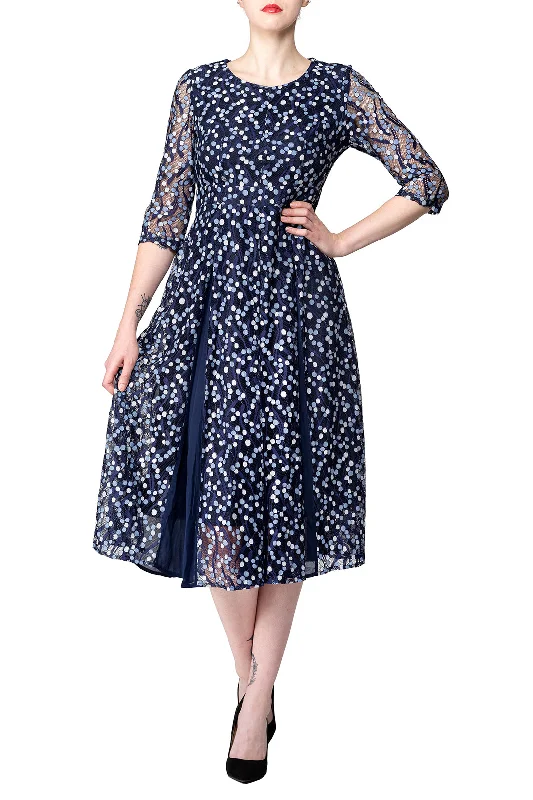 Everyday Dress with Beaded Embellishments for a Luxurious Look SCANDINAVIA-Lace Fit & Flare dress Everyday Dress with Beaded Embellishments for a Luxurious Look SCANDINAVIA-Lace Fit & Flare dress