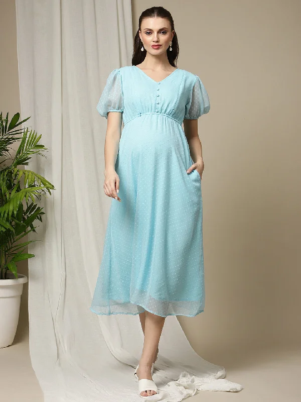 Maternity shift dress for casual outings Maternity Chiffon Dress