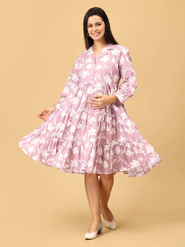 Maternity dress for a baby's first visit to the vineyard Mauve-lous Maternity and Nursing Dress