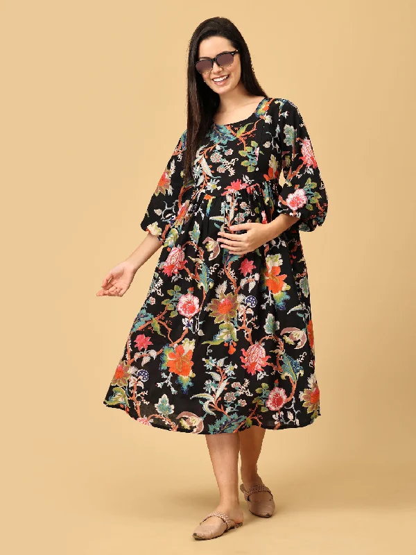 Maternity dress for a baby's baptism Nightshade Nectar Maternity And Nursing Dress