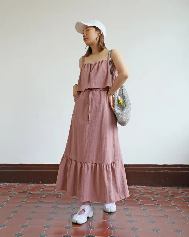  Peplum Hem Pinafore Dress (2 colors)