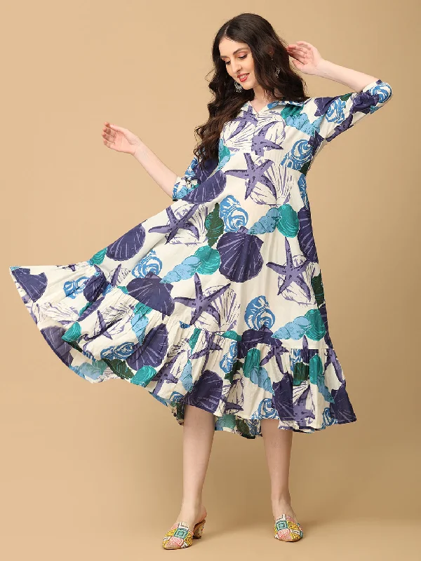 Maternity dress for a winter wonderland event Poseidon’s Petals Maternity and Nursing Dress