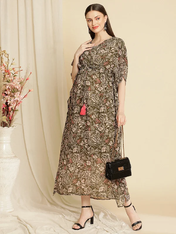 Maternity dress with pockets for convenience Pregnancy Kaftan Dress